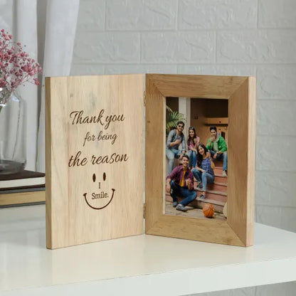 "Personalized Wooden Photo Frame - Reason to Smile"