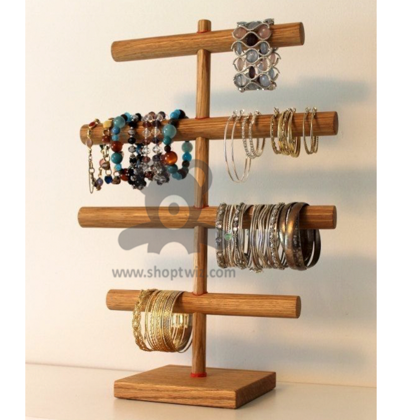 ShopTwiz Wooden Handmade Portable Jewellery Display Stand