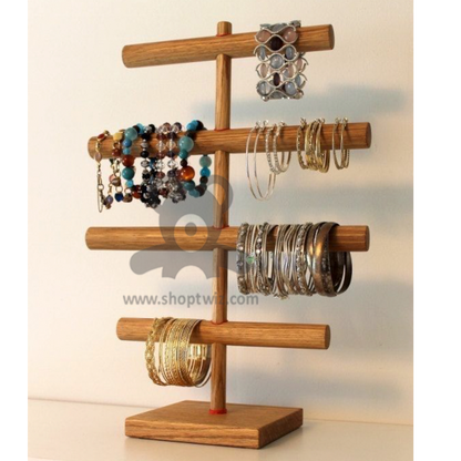 ShopTwiz Wooden Handmade Portable Jewellery Display Stand