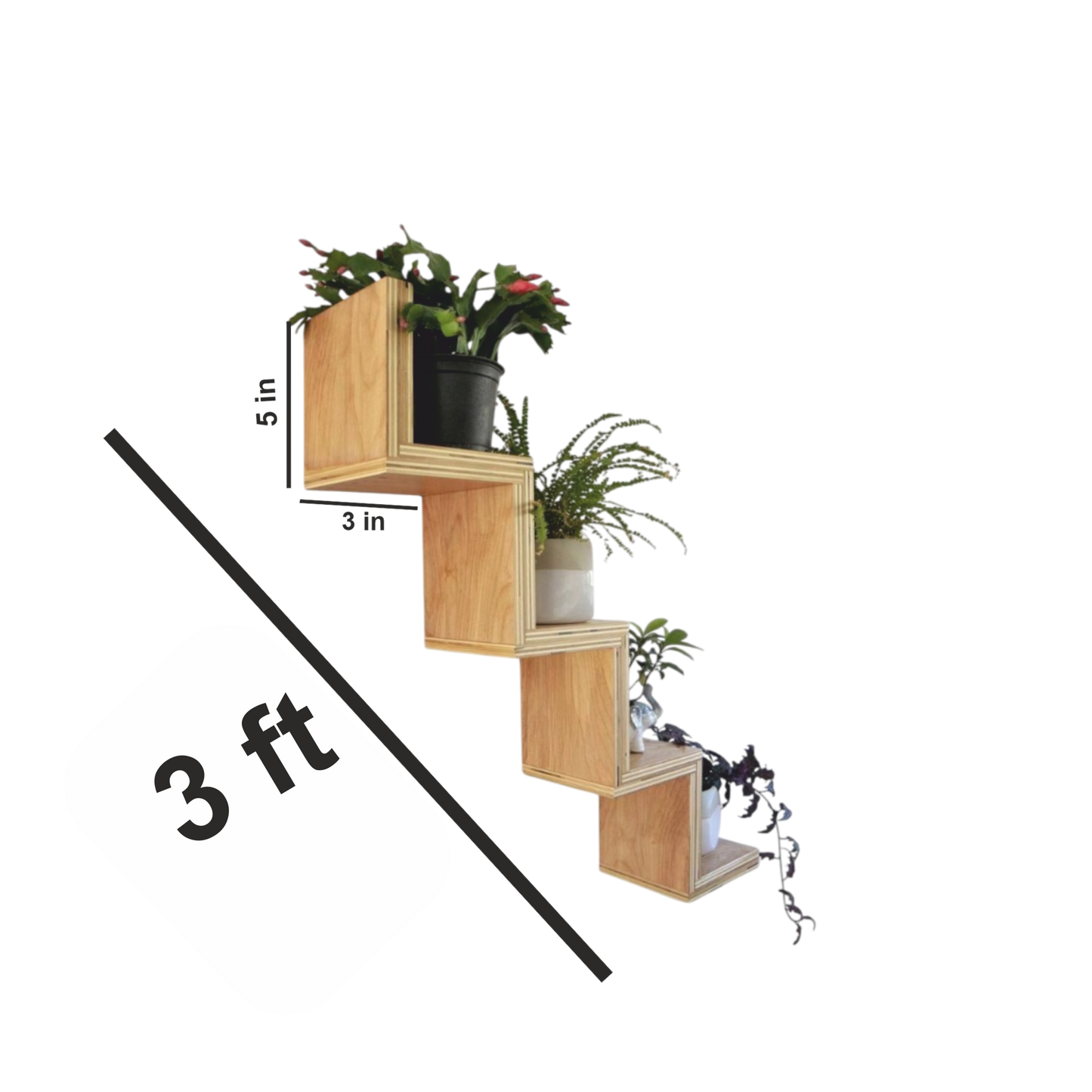 ShopTwiz Wooden Pot Stand Decorative Design