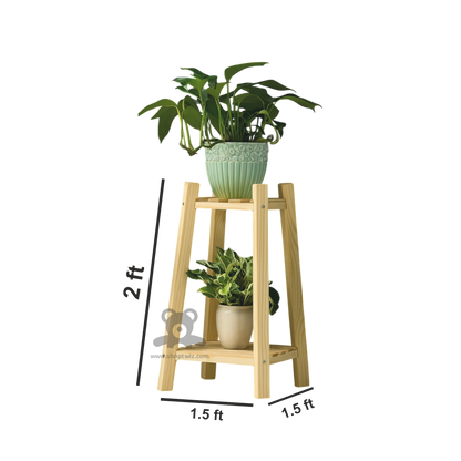 ShopTwiz Wooden 2-Spot Box Stand for Garden