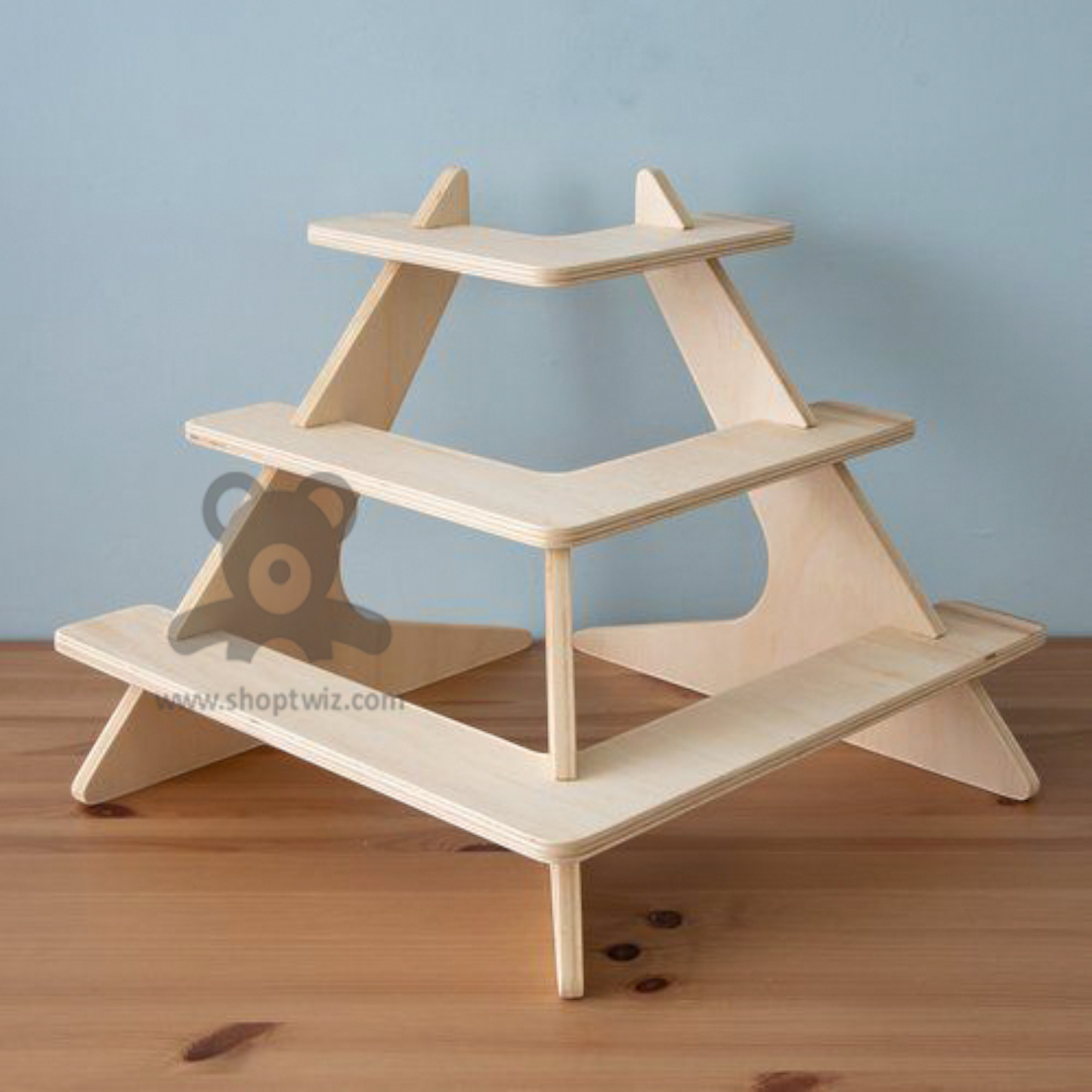 ShopTwiz Wooden Decorative Pot Stand (90° Design) for House