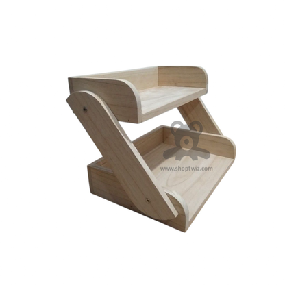 ShopTwiz Wooden Fruit Basket (2-Tier Style)