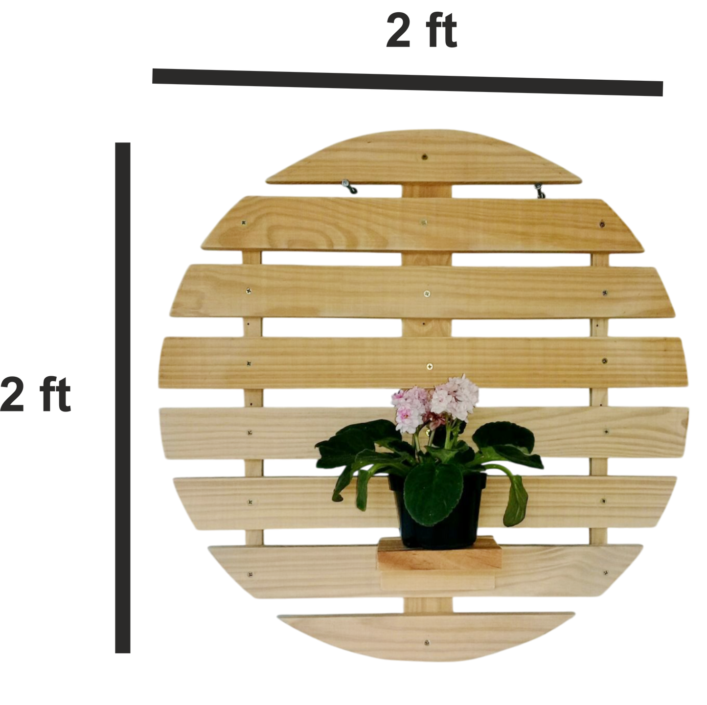 ShopTwiz Wooden Circle Design Pot Stand