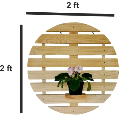 ShopTwiz Wooden Circle Design Pot Stand