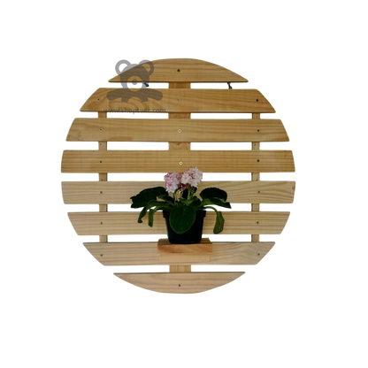 ShopTwiz Wooden Circle Design Pot Stand