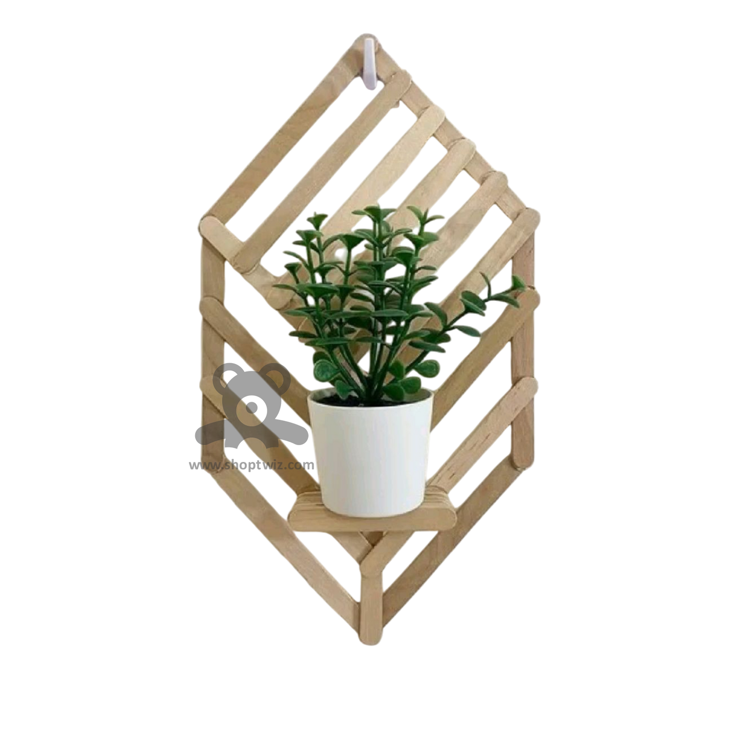 ShopTwiz Wooden Decorative Wall Pot Stand