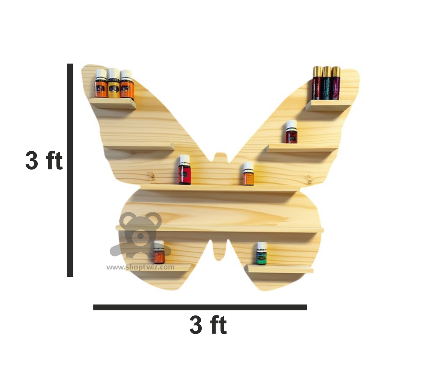 ShopTwiz Wooden Butterfly Style Wall Stand for House