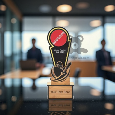 ShopTwiz Cricket Trophy with Customized  Text