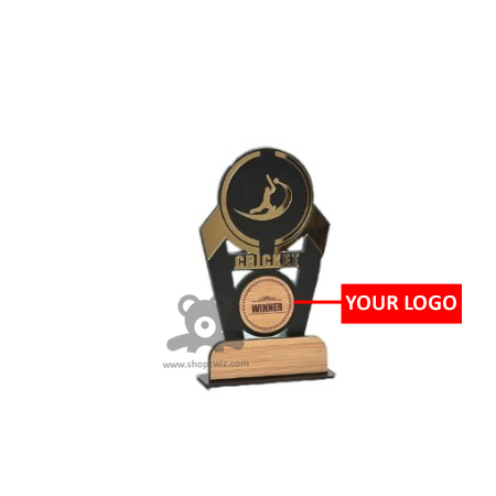 ShopTwiz Cricket Best Trophy with Customized Logo and Text
