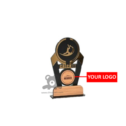 ShopTwiz Cricket Best Trophy with Customized Logo and Text