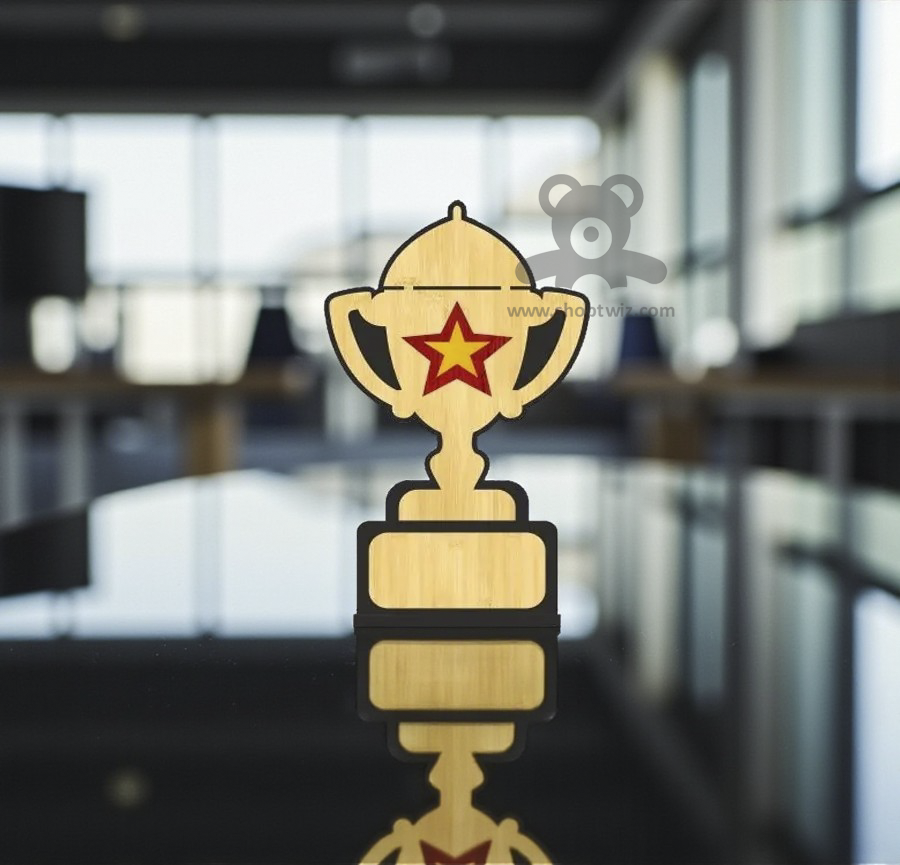 ShopTwiz Wooden Trophy – Customizable Corporate Award & Recognition Gift