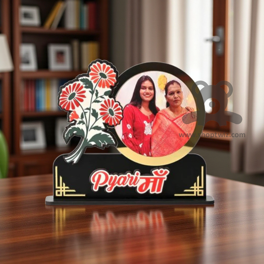 ShopTwiz Customized Wooden Pyari Maa Photo Frame Special Mother's Day Gift