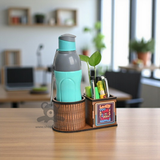 ShopTwiz Desk organizer with a water bottle, pen holder Corporate Gift