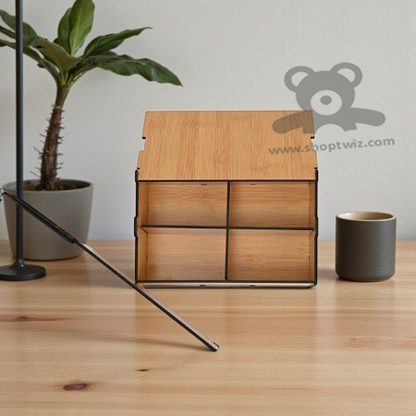 ShopTwiz Wooden Multipurpose Strong Box With Compartments-Elegant Corporate Gift