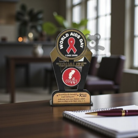 ShopTwiz Premium Wooden Trophy – Customizable Corporate Award & Recognition Gift