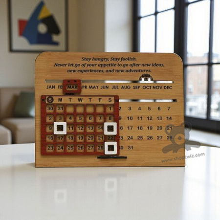ShopTwiz Wooden Calendar – Elegant Corporate Gift & Desk Organizer