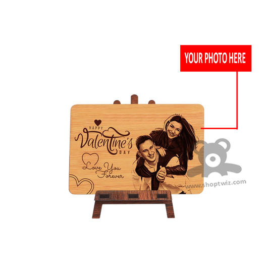 ShopTwiz Customized Wooden Valentine Photo Plaque- Love & Anniversary Corporate Gift