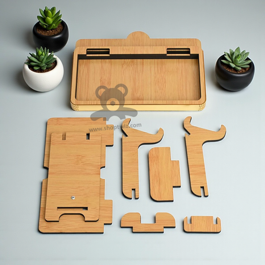 ShopTwiz Eco-Friendly Wooden DIY Desk Organizer Set - Premium Corporate Gift