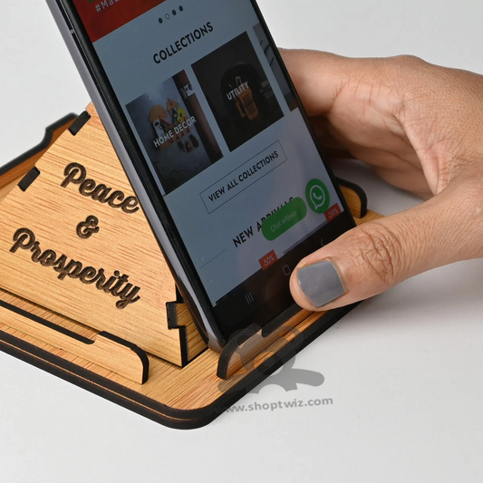 ShopTwiz  Wooden Pyramid Mobile Stand - Peace & Prosperity Corporate gift