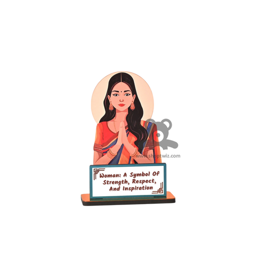 ShopTwiz Wooden Women Empowerment Table Decor- Symbol Of Strength Respect & Inspiration Corporate Gift