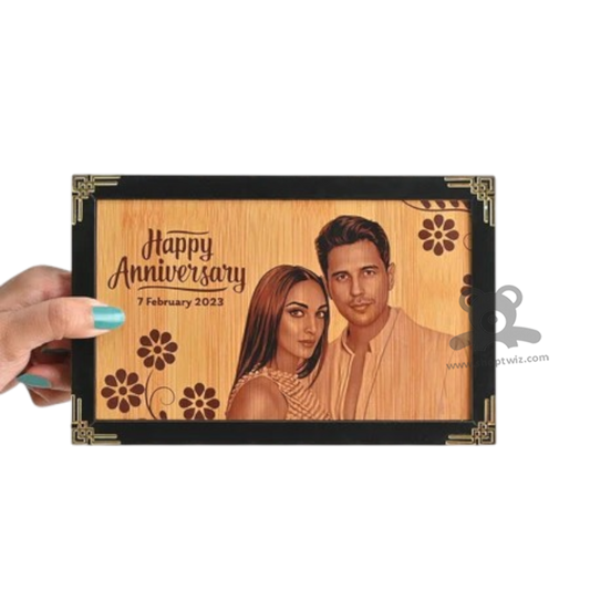 ShopTwiz Customized Wooden Engraved Photo Frame -Elegant Corporate & Personal Gift