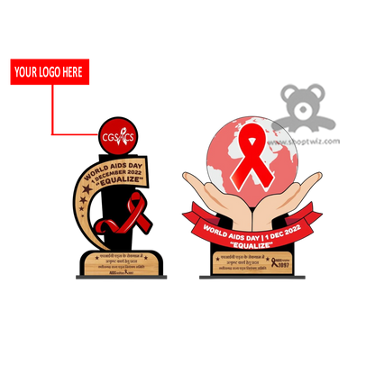 ShopTwiz Premium Wooden Engraved Frame – Custom Corporate Gift &World AIDS Day 2022 "EQUALIZEY" - Commemorative Trophy