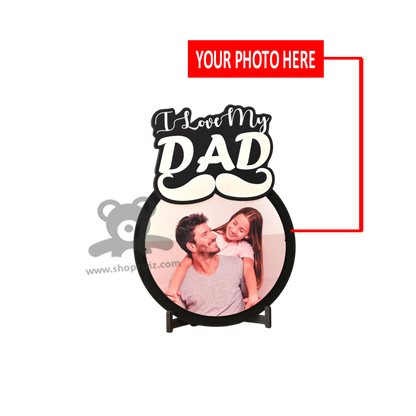 ShopTwiz Customized Wooden i Love My Dad Photo Frame -Special Father's Day Gift