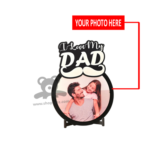 ShopTwiz Customized Wooden i Love My Dad Photo Frame -Special Father's Day Gift