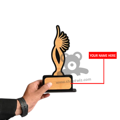 ShopTwiz Premium Wooden Feather Trophy  - Unique Corporate Gift