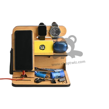 ShopTwiz  Wooden Multi-Functional \Docking Station- Mobile,Watch & Accessory Organizer corporate Gift