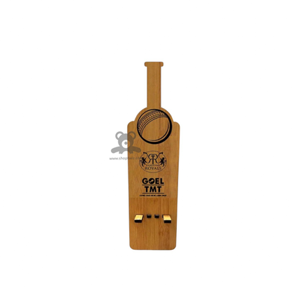 ShopTwiz Beautiful Wooden Mobile Stand of Cricket Bat Shape for Corporate Gifting