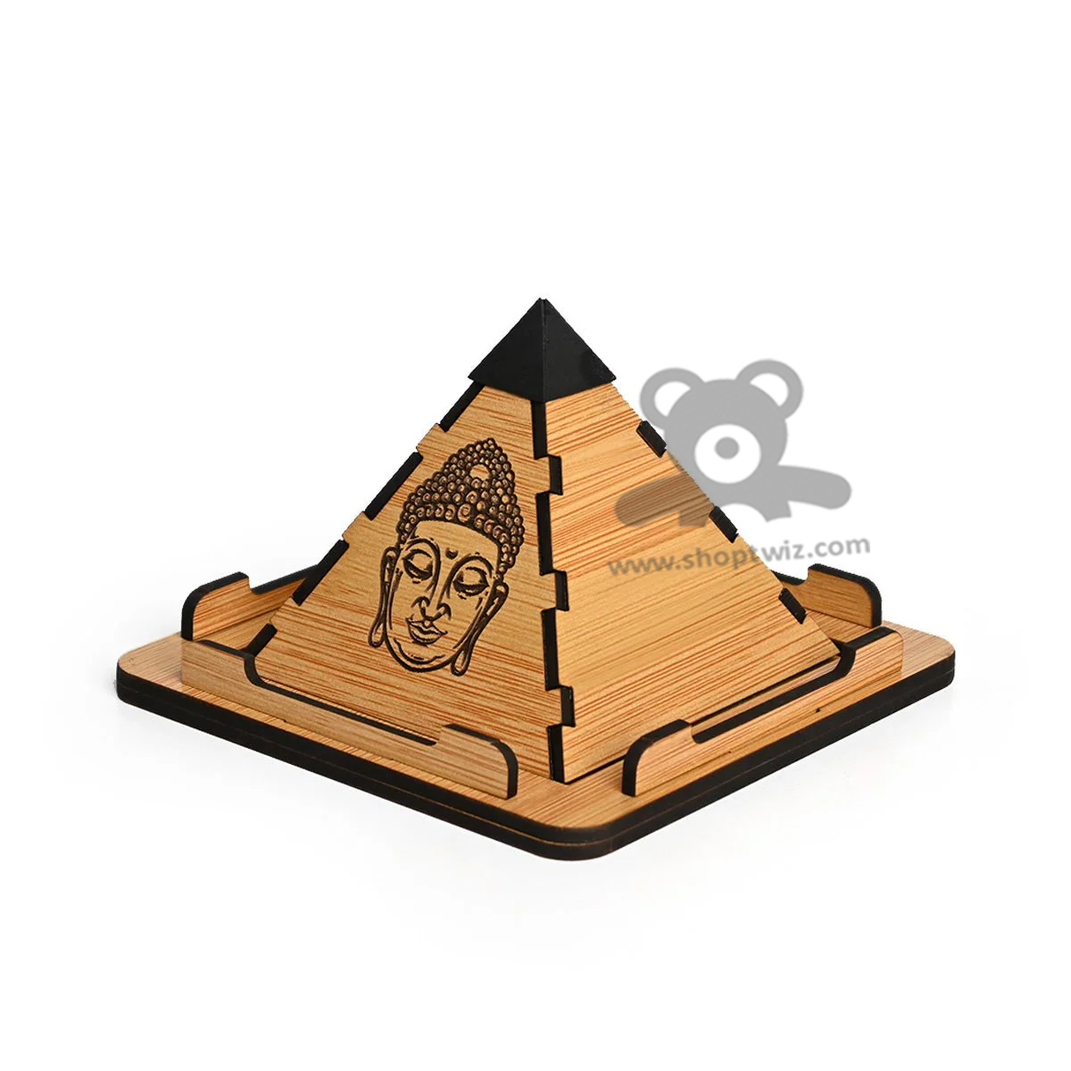ShopTwiz  Wooden Pyramid Mobile Stand - Peace & Prosperity Corporate gift