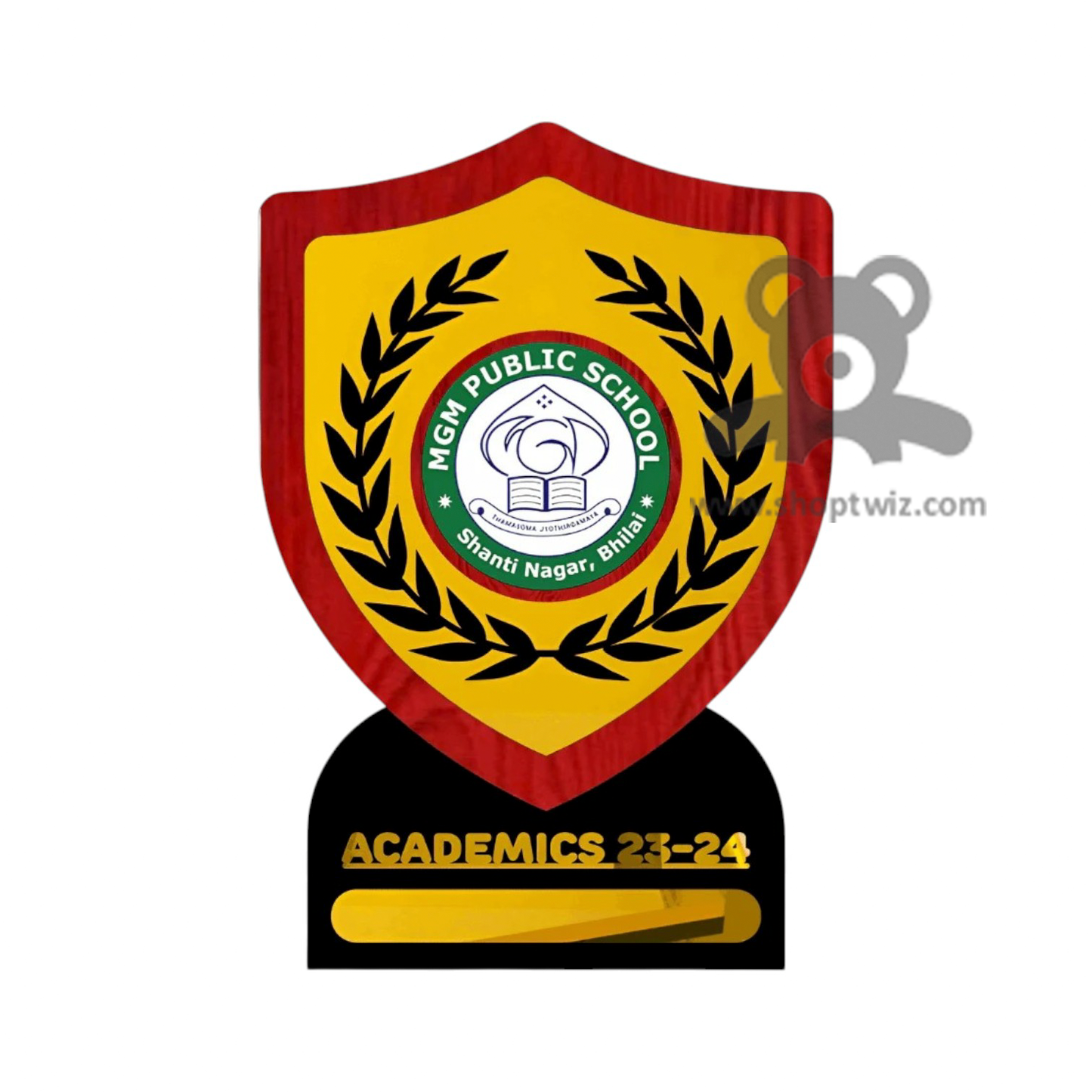 ShopTwiz Customized Wooden Shield Trophy - Academic & Corporate Award