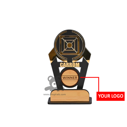 ShopTwiz Wooden Carrom Winner Trophy - Customized Sport & Corporate Award