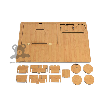 ShopTwiz Wooden Laptop Stand With Mouse Pad & Coaster Set -Premium Corporate Gift
