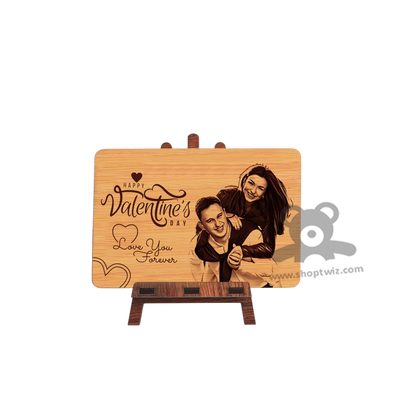 ShopTwiz Customized Wooden Valentine Photo Plaque- Love & Anniversary Corporate Gift