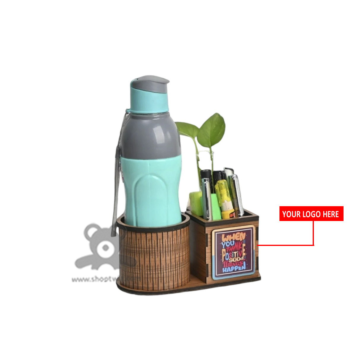 ShopTwiz Desk organizer with a water bottle, pen holder Corporate Gift