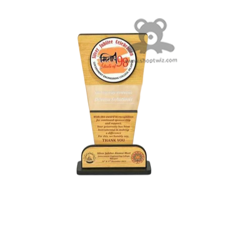 ShopTwiz Customized Wooden Trophy – Corporate Award with Logo & Text