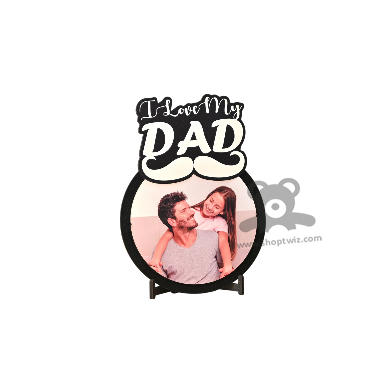 ShopTwiz Customized Wooden i Love My Dad Photo Frame -Special Father's Day Gift
