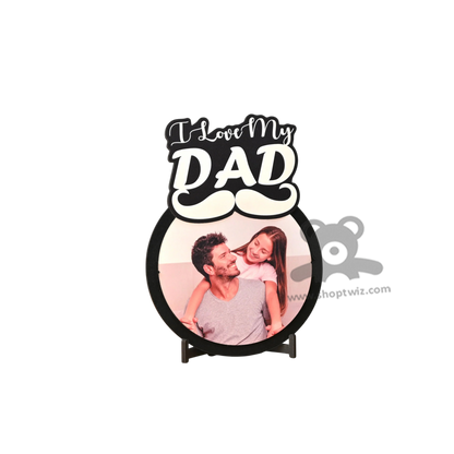 ShopTwiz Customized Wooden i Love My Dad Photo Frame -Special Father's Day Gift