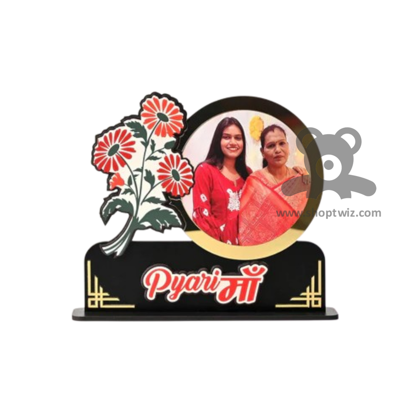 ShopTwiz Customized Wooden Pyari Maa Photo Frame Special Mother's Day Gift