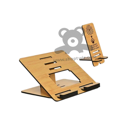 ShopTwiz Wooden Laptop & Mobile Stand Combo -Ergonomic Corporate Gift Set