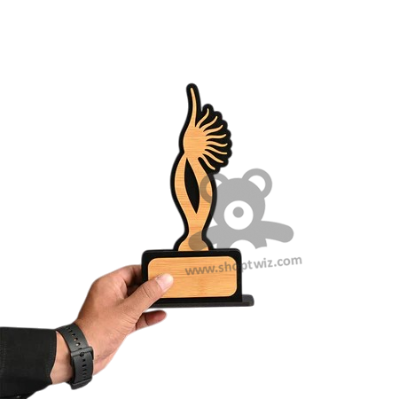 ShopTwiz Premium Wooden Feather Trophy  - Unique Corporate Gift