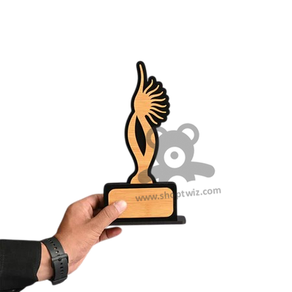 ShopTwiz Premium Wooden Feather Trophy  - Unique Corporate Gift
