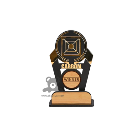 ShopTwiz Wooden Carrom Winner Trophy - Customized Sport & Corporate Award