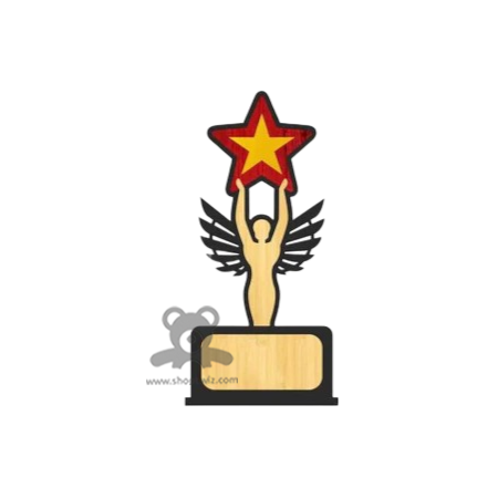 ShopTwiz  Wooden Star Trophy  – Custom Corporate Gift & Appreciation Plaque