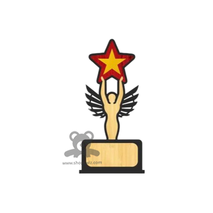 ShopTwiz  Wooden Star Trophy  – Custom Corporate Gift & Appreciation Plaque