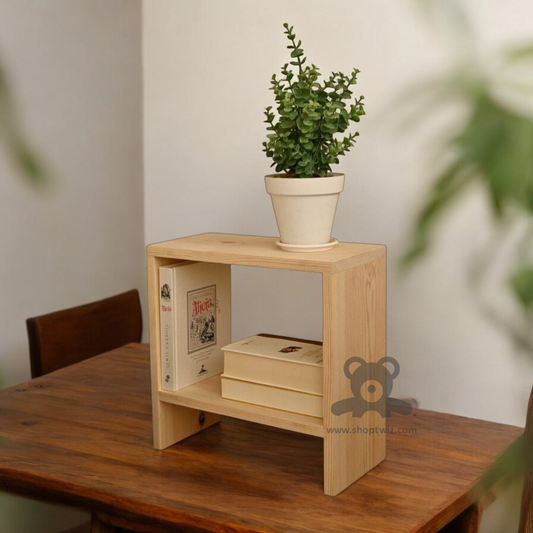 ShopTwiz Wooden Stool Side Table for House