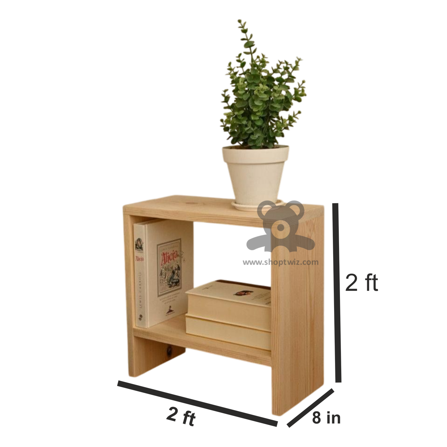 ShopTwiz Wooden Stool Side Table for House